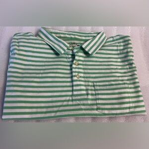 💚 Primary Green Clover and White Striped Short Sleeve Polo Kids Size 14
